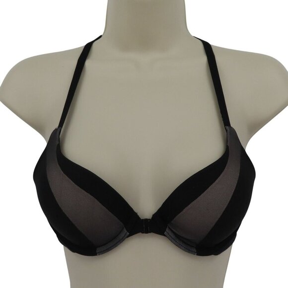 Victorias Secret 32B Bra Perfect Shape Front Hook Mesh Strap Accent Padded Wired - Picture 1 of 14
